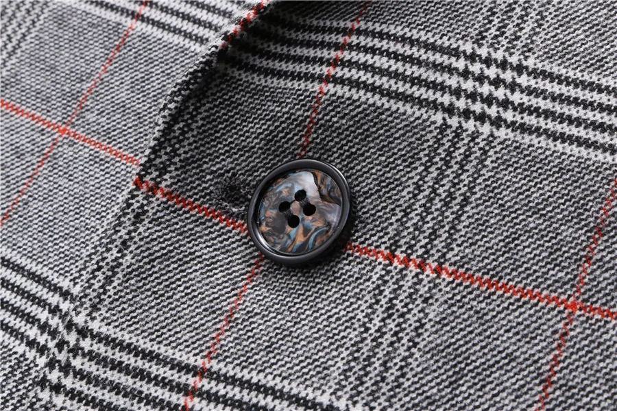( Blazer + Vest + Pants ) 2023 New Light Grey Retro Plaid Suit Mens Business Wedding Party 3 Pieces Men Formal Work Dress Suit