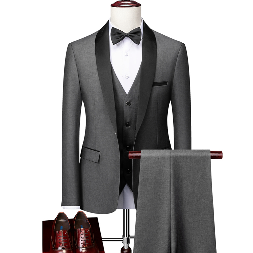 6XL(Jacket+Pant+Vest) Luxury Fashion Shawl Lapel Slim Fit Party Tuxedo Formal Business Causal Singer Groom Wedding Suit 3 Pieces