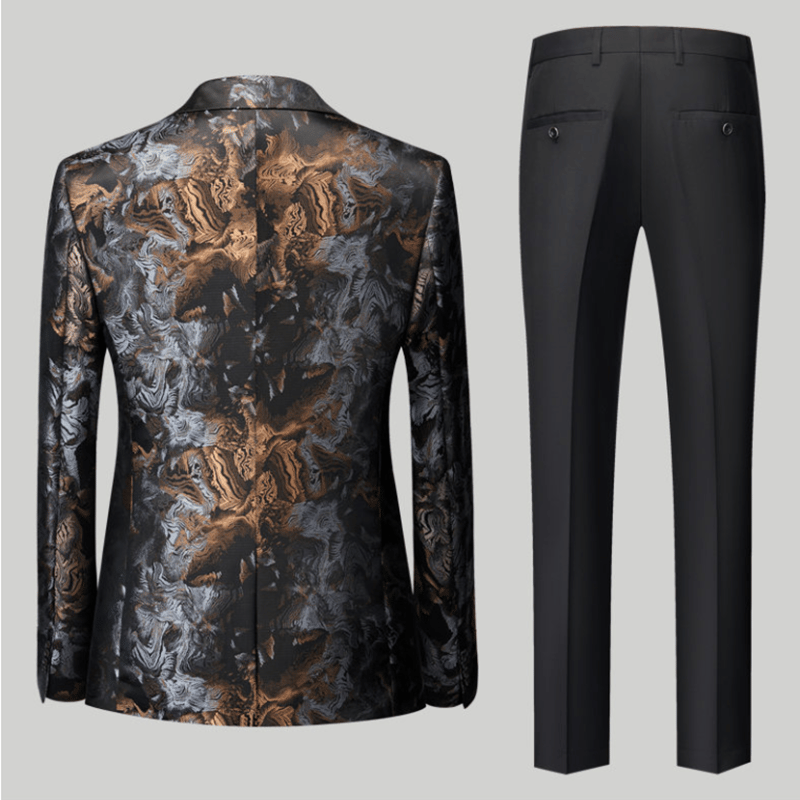 Classic Luxury Jacquard Men Suits For Wedding 3 Piece Jacket Vest Pant Groom Tuxedos Male Fashion Business Prom Social Dress Set