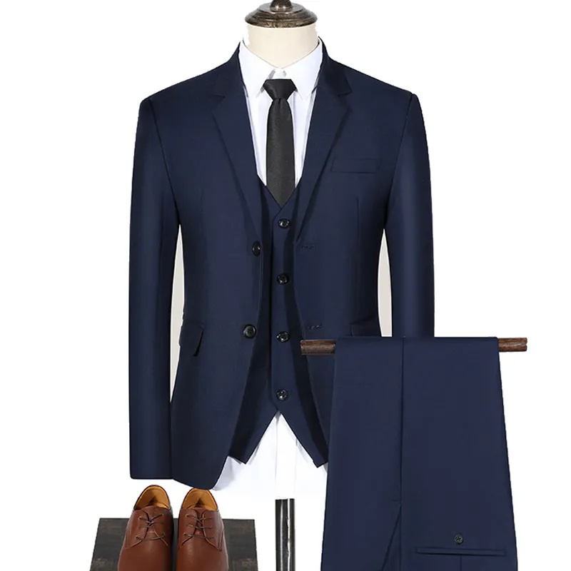 High Quality Men Suits Blazer 3 Pieces Elegant 2 Sets Luxury Wedding Business Vest Pants Coats 2023 Formal Jackets Free Shipping