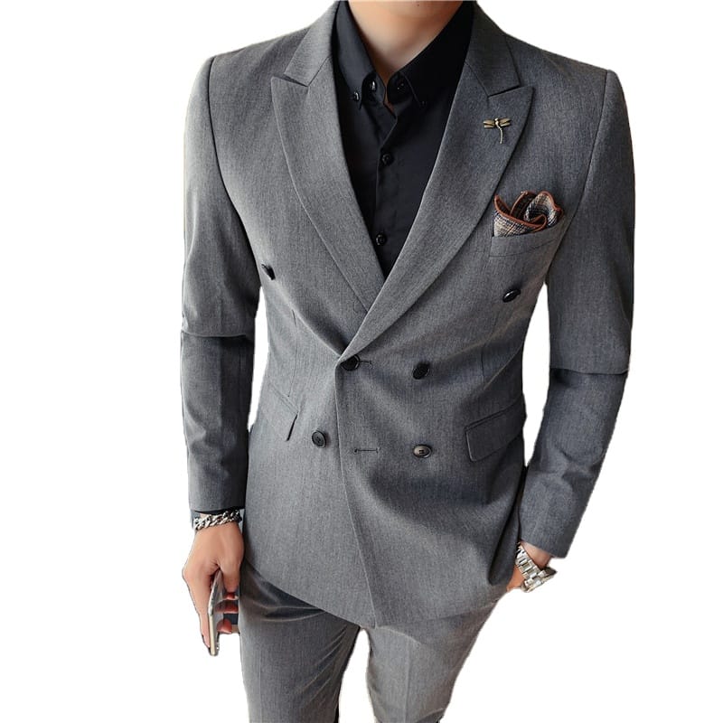 Top Grade Foreign Trade New Men's Fashion Business Two-piece Suit Suit Korean Slim Men's Suit