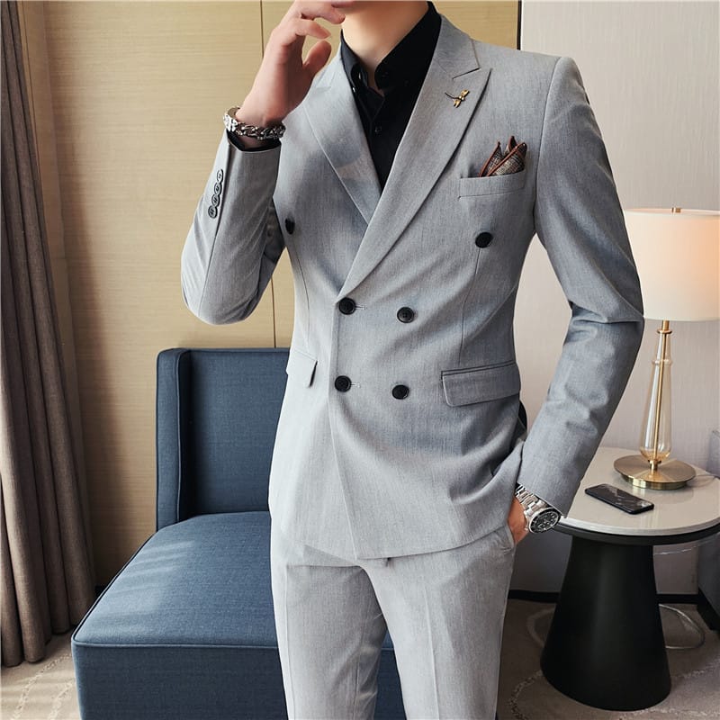 Top Grade Foreign Trade New Men's Fashion Business Two-piece Suit Suit Korean Slim Men's Suit