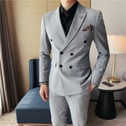Top Grade Foreign Trade New Men's Fashion Business Two-piece Suit Suit Korean Slim Men's Suit