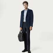 Classic men's casual suit with flat collar single breasted corduroy British style men's suits