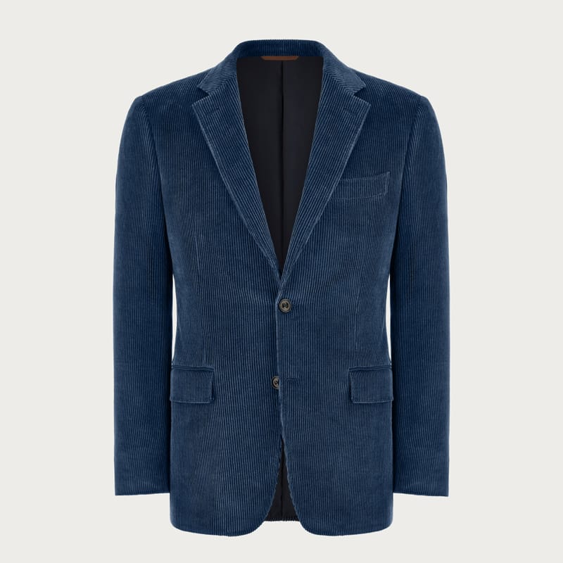 Classic men's casual suit with flat collar single breasted corduroy British style men's suits