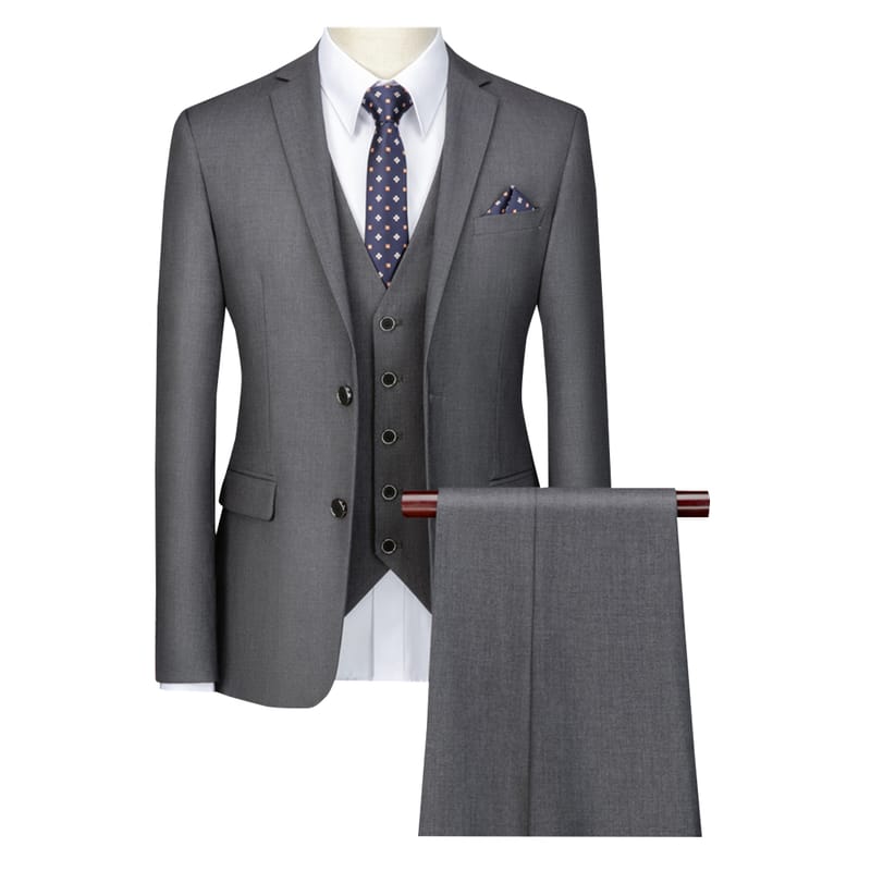 Plus Size Men's Suit Set Customizable for Daily Wear and Groom Wedding Attire