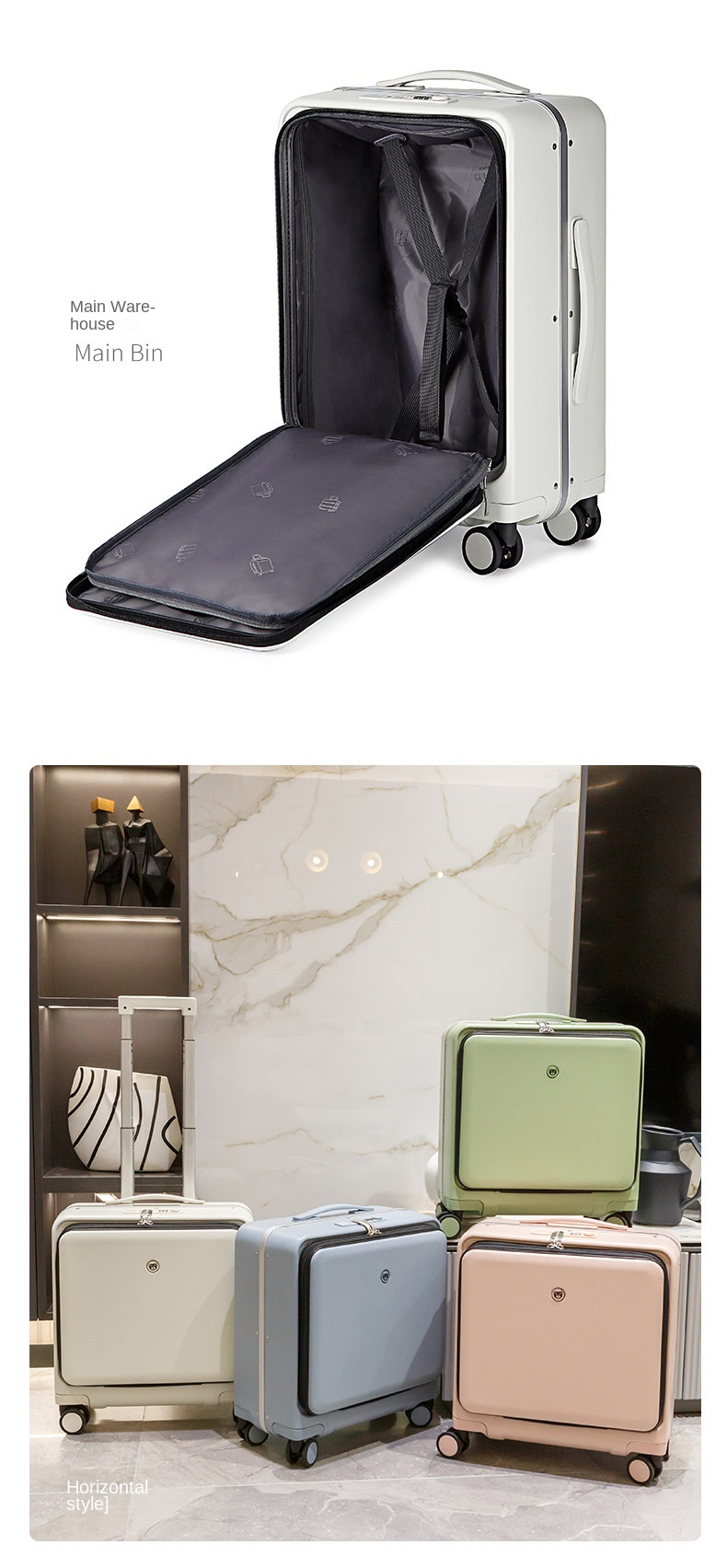 KANGSHILU Aluminum Frame 20 Inches Travel Suitcases Universal Wheel Trolley PC Box Trolley Luggage Bag Mens Business Carry Ons