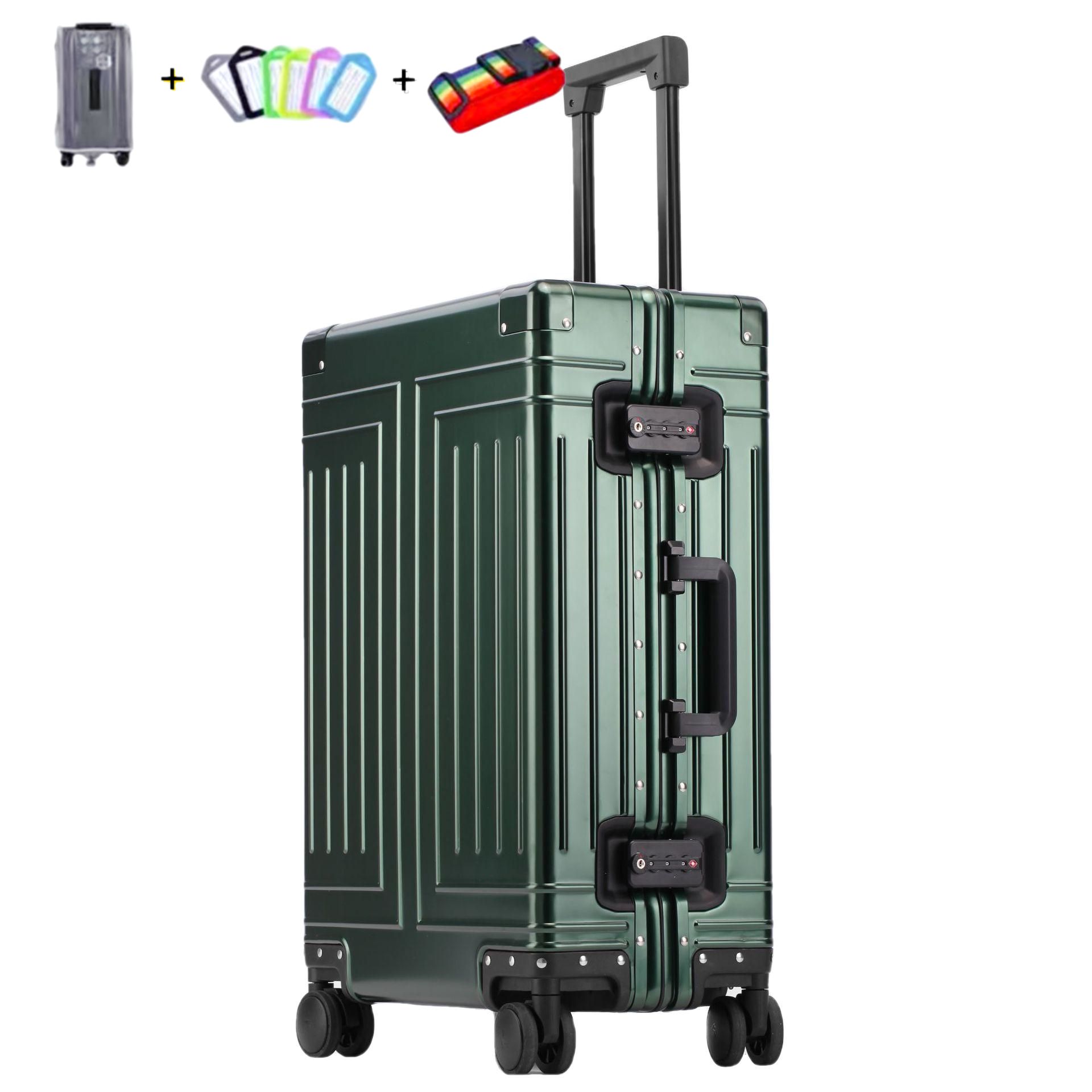 KANGSHILU 20 24 26 29 Inch Aluminum Suitcase Alloy Trolley Case Universal Luggage New Unisex Travel Offers with Wheels Boarding