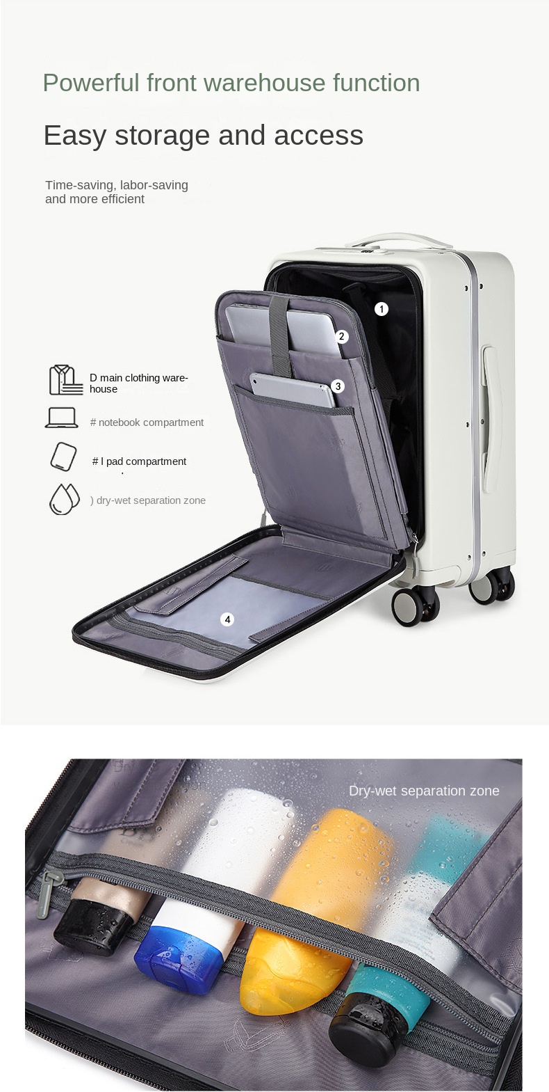 KANGSHILU Aluminum Frame 20 Inches Travel Suitcases Universal Wheel Trolley PC Box Trolley Luggage Bag Mens Business Carry Ons