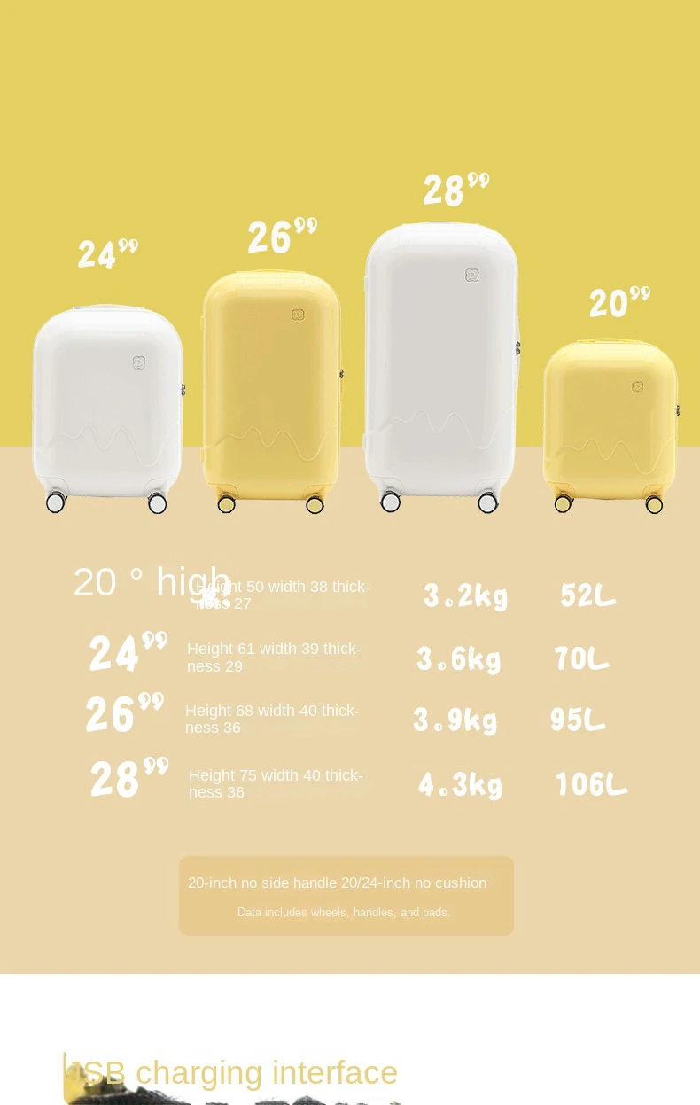 KANGSHILU 20-Inch Childrens Travel Suitcases Offers With Wheels Trolley School Girl Backpack Wheel Kids Luggage Carry On Box