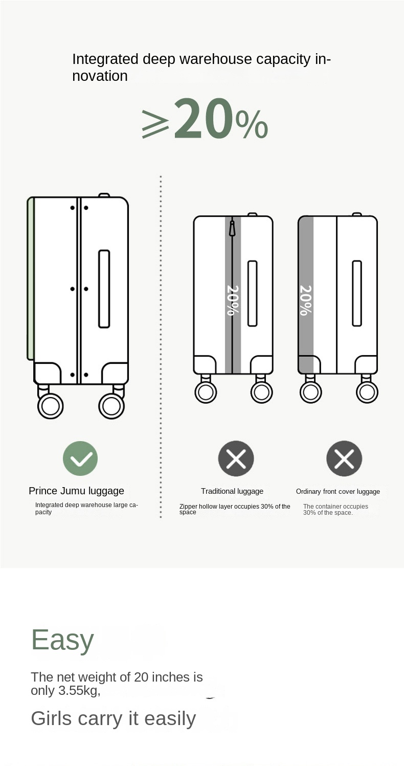 KANGSHILU Aluminum Frame 20 Inches Travel Suitcases Universal Wheel Trolley PC Box Trolley Luggage Bag Mens Business Carry Ons