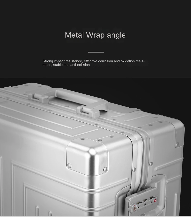 KANGSHILU 20 24 26 29 Inch Aluminum Suitcase Alloy Trolley Case Universal Luggage New Unisex Travel Offers with Wheels Boarding