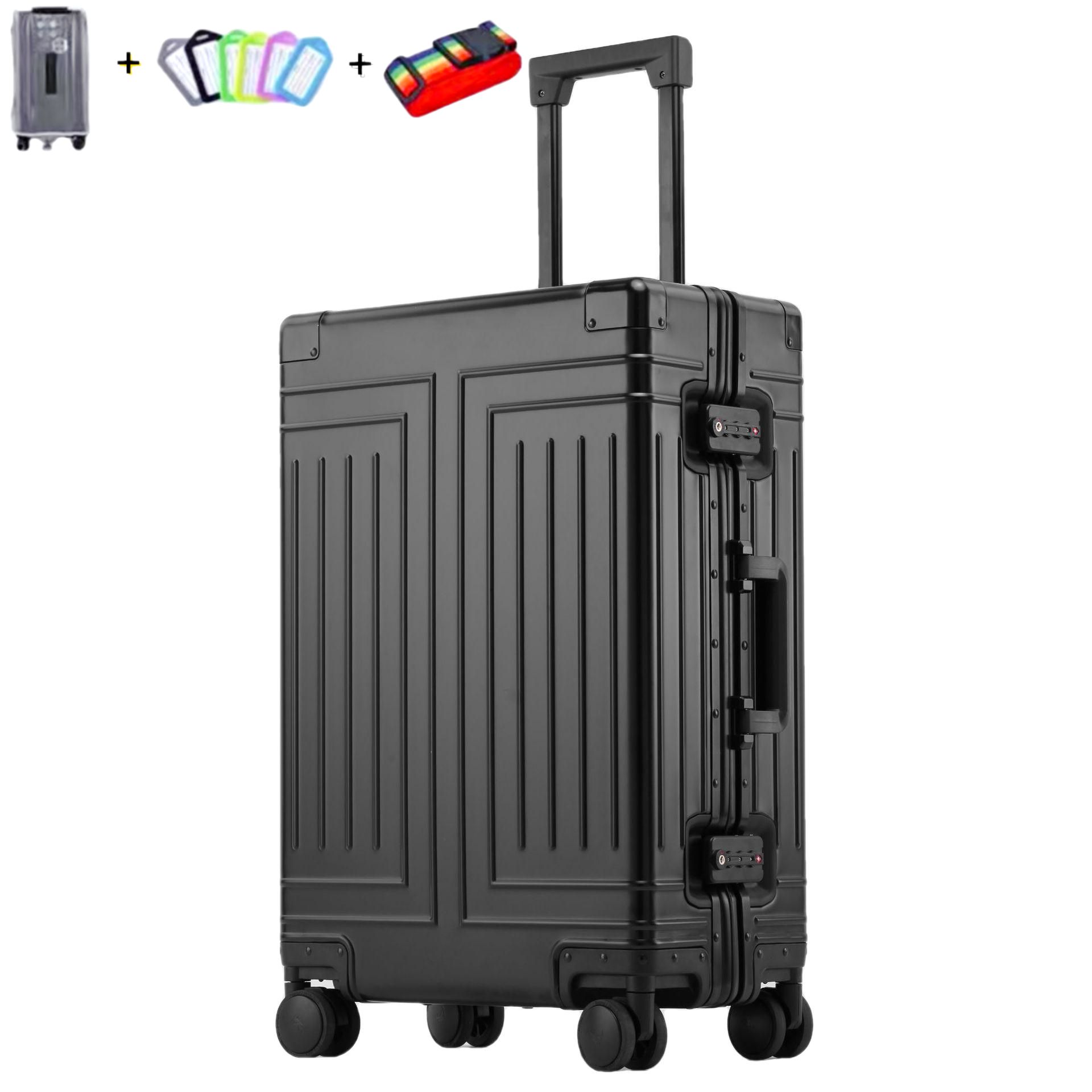 KANGSHILU 20 24 26 29 Inch Aluminum Suitcase Alloy Trolley Case Universal Luggage New Unisex Travel Offers with Wheels Boarding