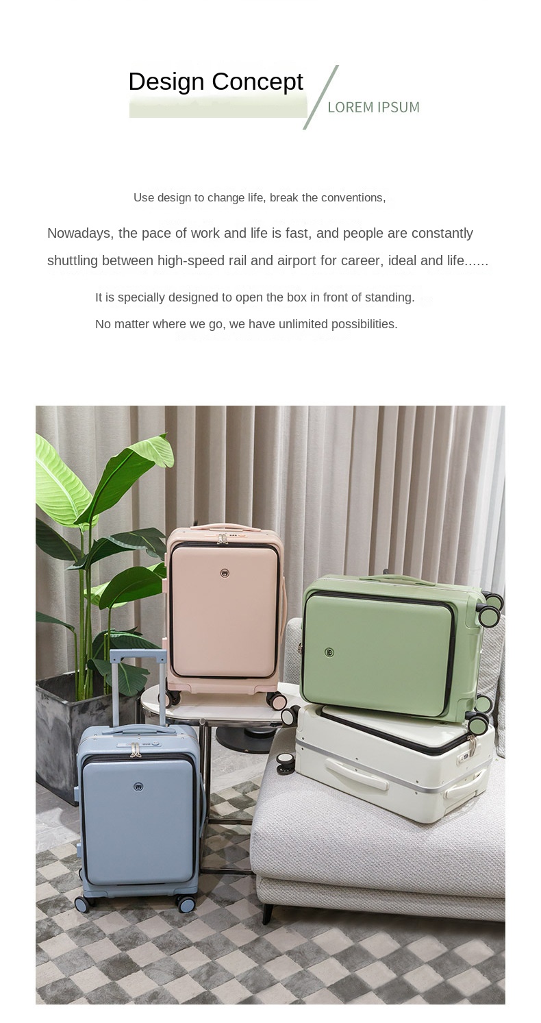 KANGSHILU Aluminum Frame 20 Inches Travel Suitcases Universal Wheel Trolley PC Box Trolley Luggage Bag Mens Business Carry Ons