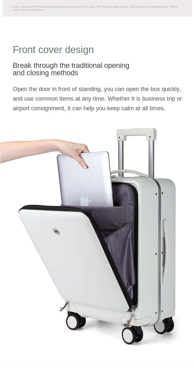 KANGSHILU Aluminum Frame 20 Inches Travel Suitcases Universal Wheel Trolley PC Box Trolley Luggage Bag Mens Business Carry Ons