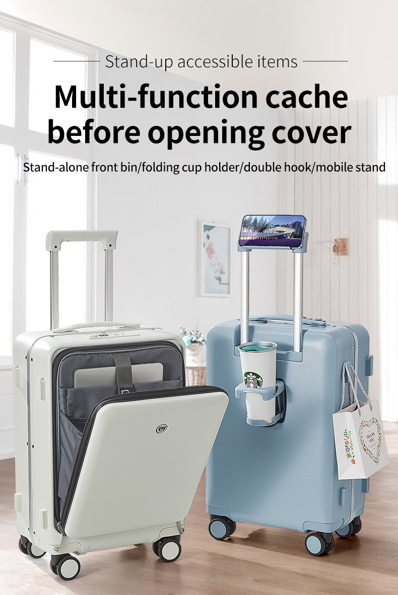 KANGSHILU Aluminum Frame 20 Inches Travel Suitcases Universal Wheel Trolley PC Box Trolley Luggage Bag Mens Business Carry Ons