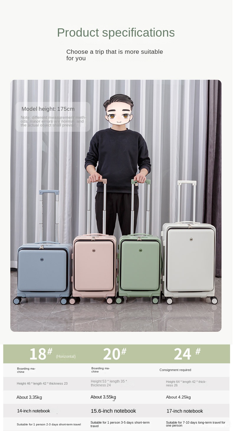 KANGSHILU Aluminum Frame 20 Inches Travel Suitcases Universal Wheel Trolley PC Box Trolley Luggage Bag Mens Business Carry Ons