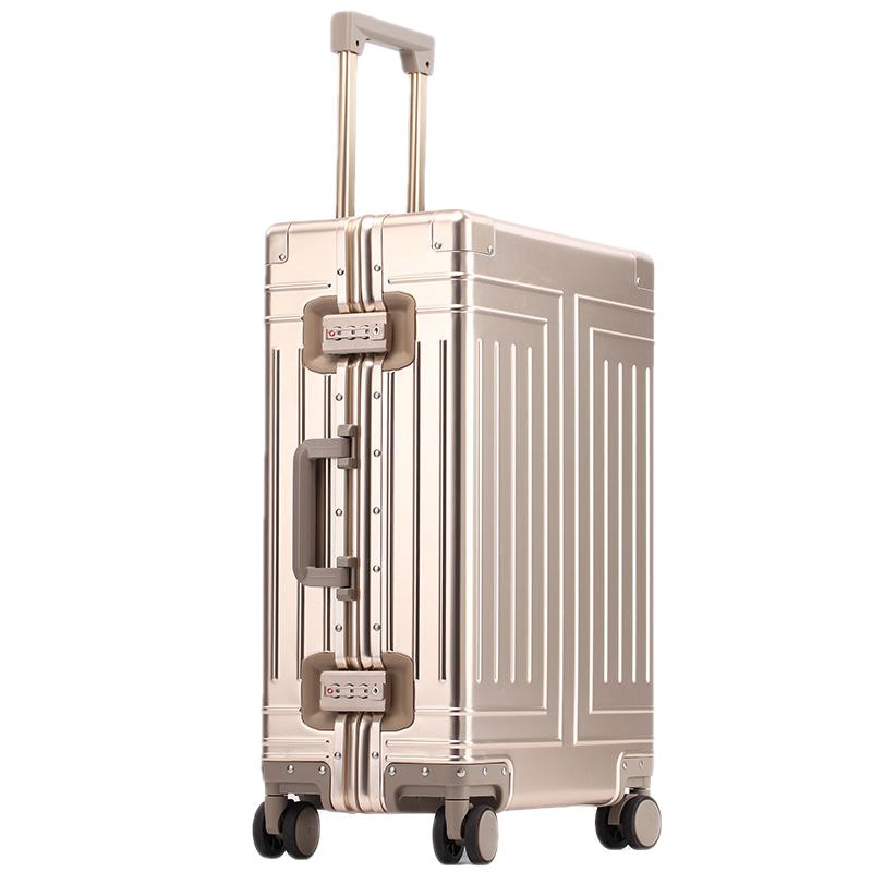 KANGSHILU 20 24 26 29 Inch Aluminum Suitcase Alloy Trolley Case Universal Luggage New Unisex Travel Offers with Wheels Boarding