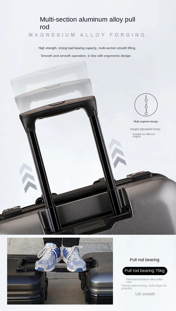 KANGSHILU New 18Inch Aluminum Suitcase Alloy Trolley Case Universal Luggage Men Womens Travel Waterproof Bag Offers with Wheels