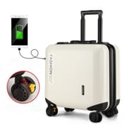 KANGSHILU New 18Inch Aluminum Suitcase Alloy Trolley Case Universal Luggage Men Women's Travel Waterproof Bag Offers with Wheels