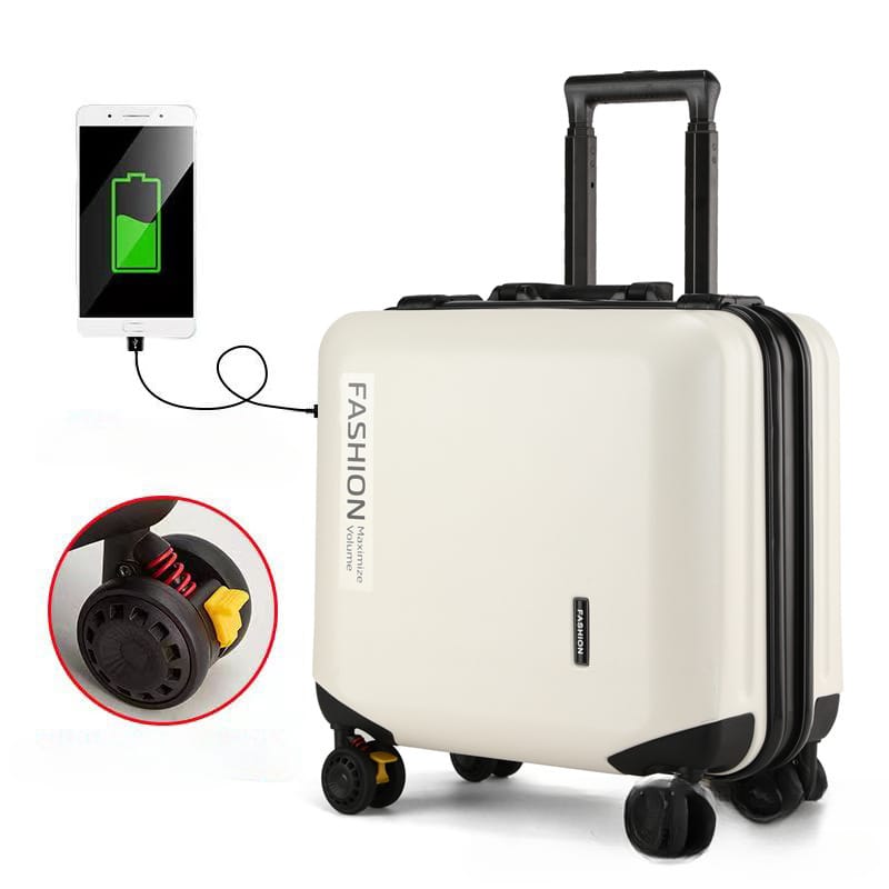 KANGSHILU New 18Inch Aluminum Suitcase Alloy Trolley Case Universal Luggage Men Women's Travel Waterproof Bag Offers with Wheels