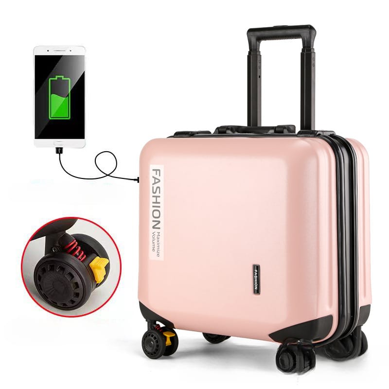 KANGSHILU New 18Inch Aluminum Suitcase Alloy Trolley Case Universal Luggage Men Women's Travel Waterproof Bag Offers with Wheels