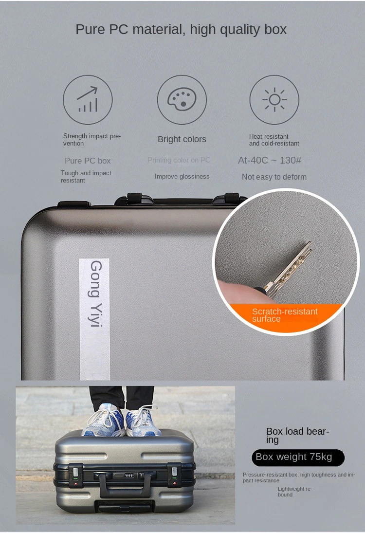 KANGSHILU New 18Inch Aluminum Suitcase Alloy Trolley Case Universal Luggage Men Womens Travel Waterproof Bag Offers with Wheels