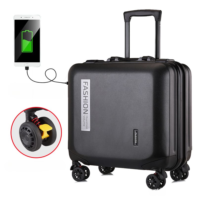 KANGSHILU New 18Inch Aluminum Suitcase Alloy Trolley Case Universal Luggage Men Women's Travel Waterproof Bag Offers with Wheels