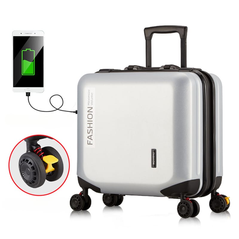 KANGSHILU New 18Inch Aluminum Suitcase Alloy Trolley Case Universal Luggage Men Women's Travel Waterproof Bag Offers with Wheels