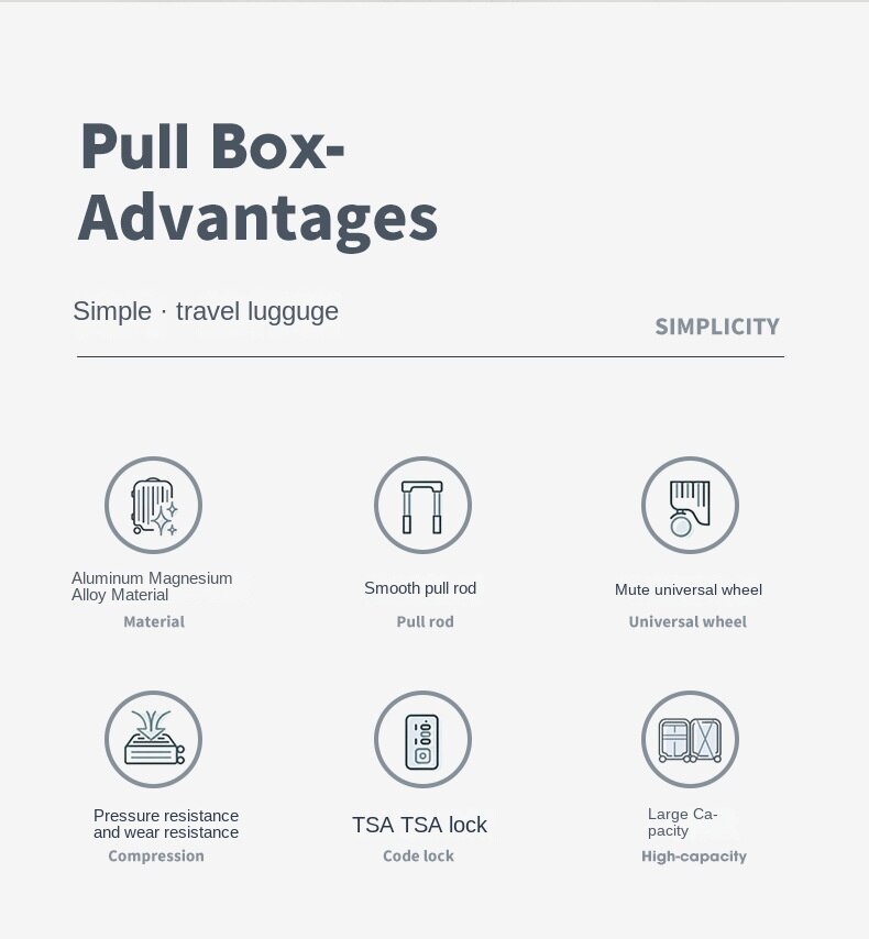 All-Metal Aluminum Magnesium Luggage Password Suitcase Student 20-InchUniversal Wheel Womens Fashion Trolley Case 24-Inch