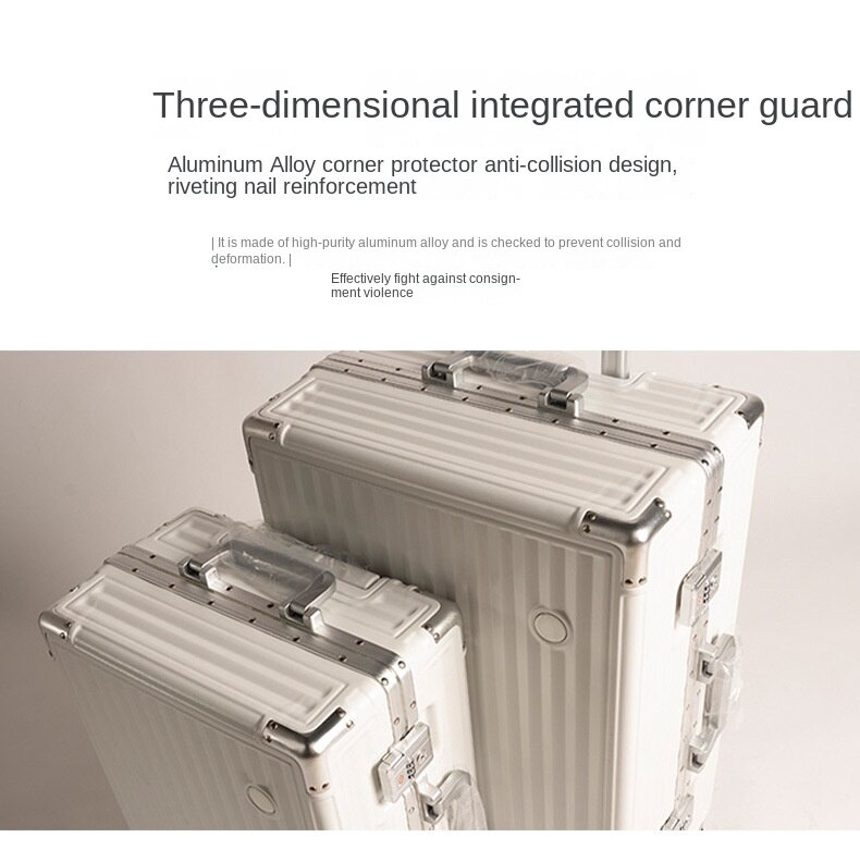KANGSHILU 20“24 New Womens Aluminum Mixi Luggages Frame Trolley Case Customs Lock Travel Suitcases Offers On Wheels Suitcase