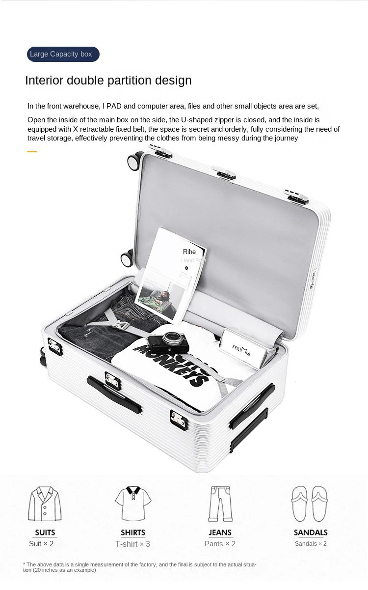 KANGSHILU 100%Aluminum Frame 20 Inches Travel Suitcases Universal Wheel Trolley Box Trolley Luggage Bag Mens Business Carry Ons
