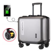 KANGSHILU New 18Inch Aluminum Suitcase Alloy Trolley Case Universal Luggage Men Women's Travel Waterproof Bag Offers with Wheels