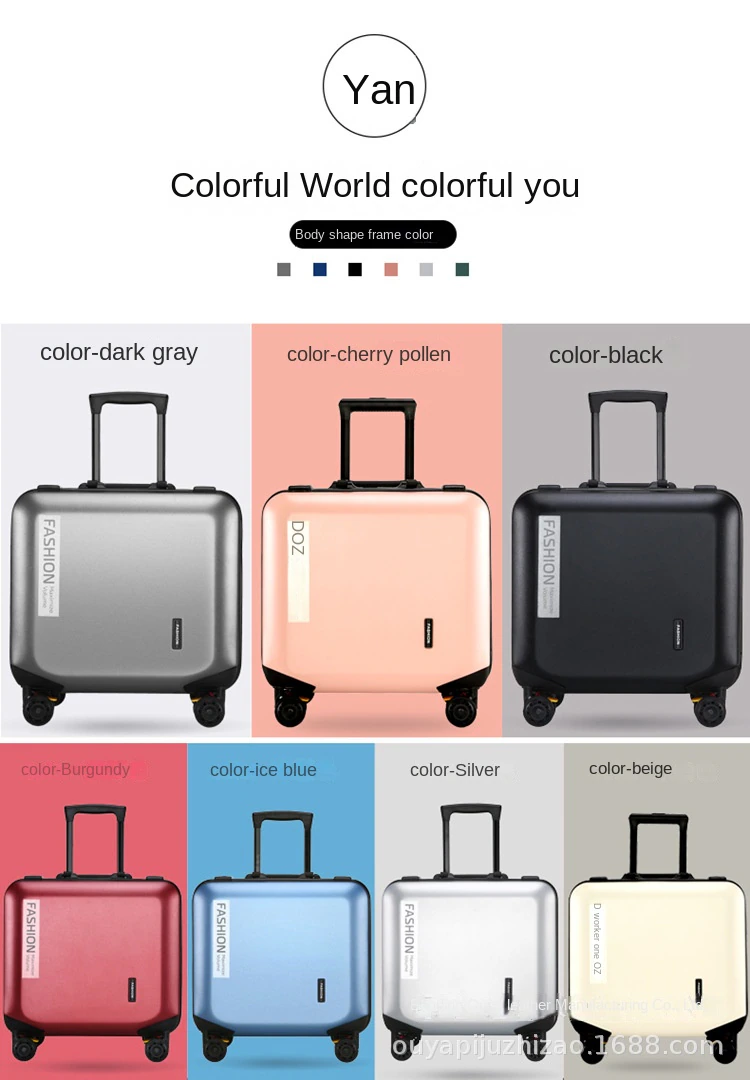 KANGSHILU New 18Inch Aluminum Suitcase Alloy Trolley Case Universal Luggage Men Womens Travel Waterproof Bag Offers with Wheels