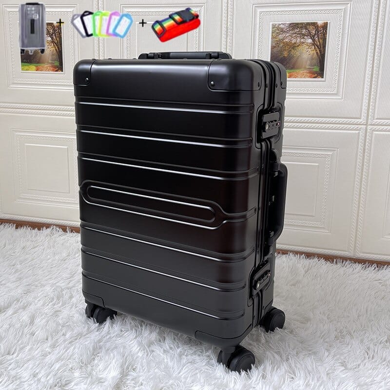 All-Metal Aluminum Magnesium Luggage Password Suitcase Student 20-InchUniversal Wheel Women's Fashion Trolley Case 24-Inch