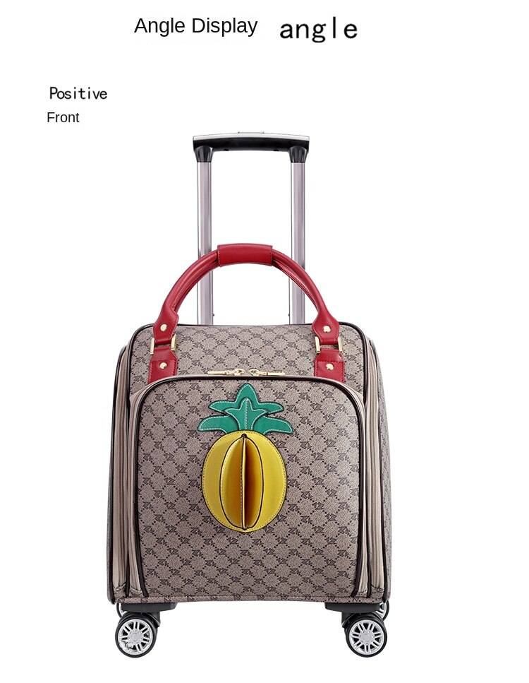 KLQDZMS 16 Inch High-grade Suitcase Universal Boarding Box Ladies Trolley Case Students Lightweight Travel Bag Rolling Luggage
