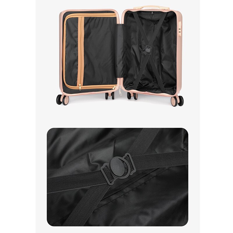 2023 New Arrival Front Open Luggage Case Women 24 Inch Boarding Package Password Trolley Bag Men Suitcase Large Trunk Wholesale