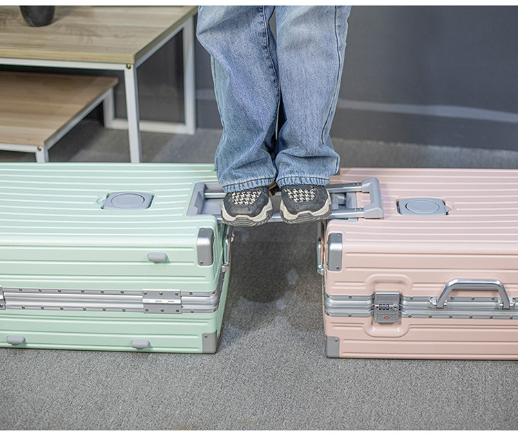 KLQDZMS 20222426 Inch Luggage Ladies Aluminum Frame Trolley Case Anti-scratch Wear Boarding Box with Wheels Rolling Suitcase