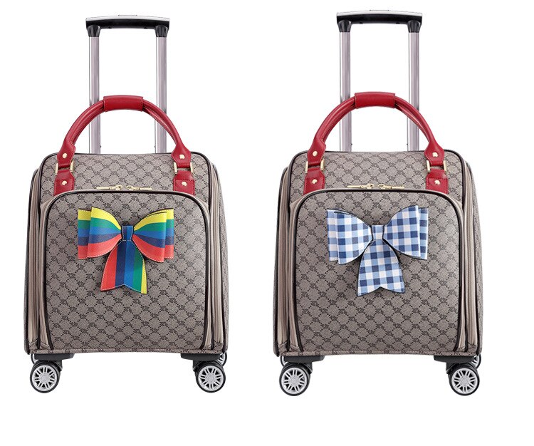 KLQDZMS 16 Inch High-grade Suitcase Universal Boarding Box Ladies Trolley Case Students Lightweight Travel Bag Rolling Luggage