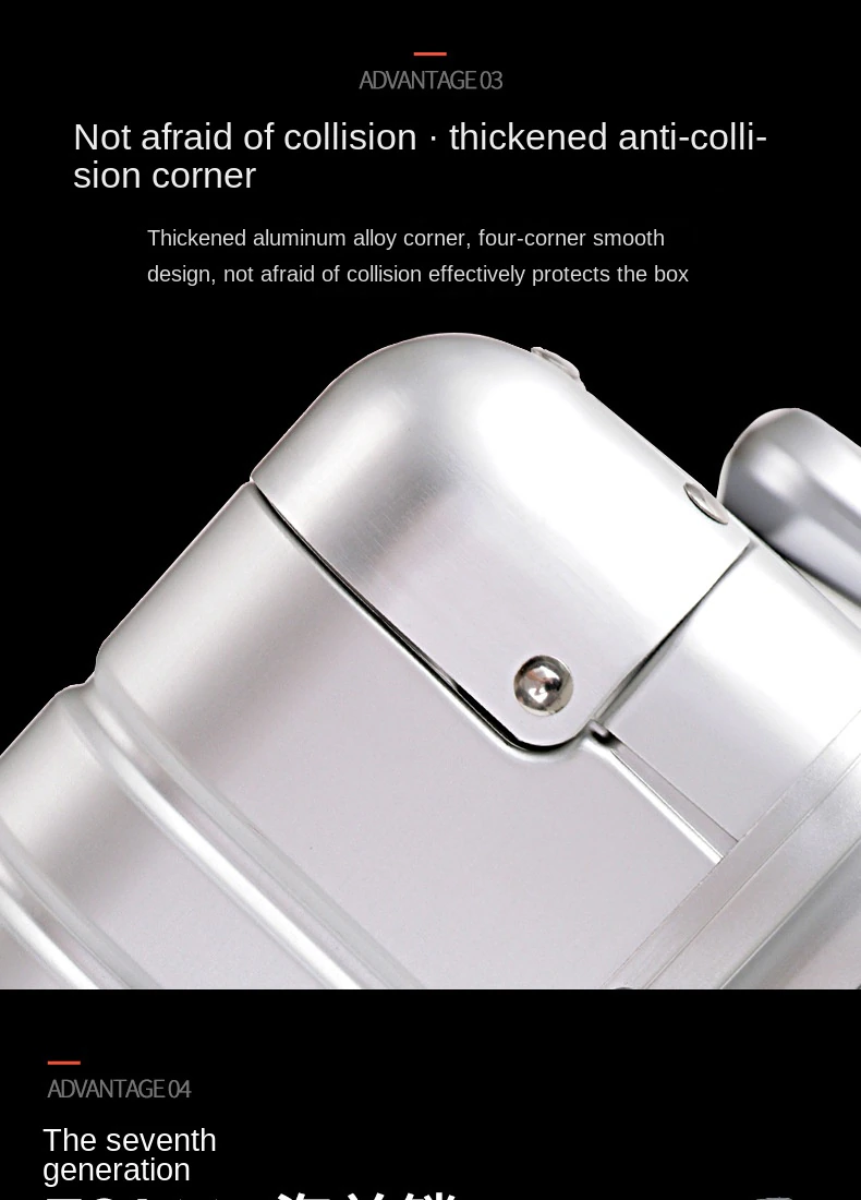 100% Aluminum-magnesium alloy Travel Suitcase Rolling Luggage 20/24/29 inch Trolley Luggage Carry-On Cabin Suitcase