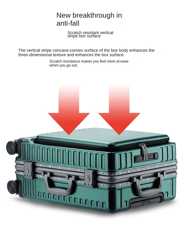 High-End Business All-Aluminum Magnesium Alloy Draw-Bar Luggage Best Metal Suitcase Male Mute Universal Wheel Boarding Bag