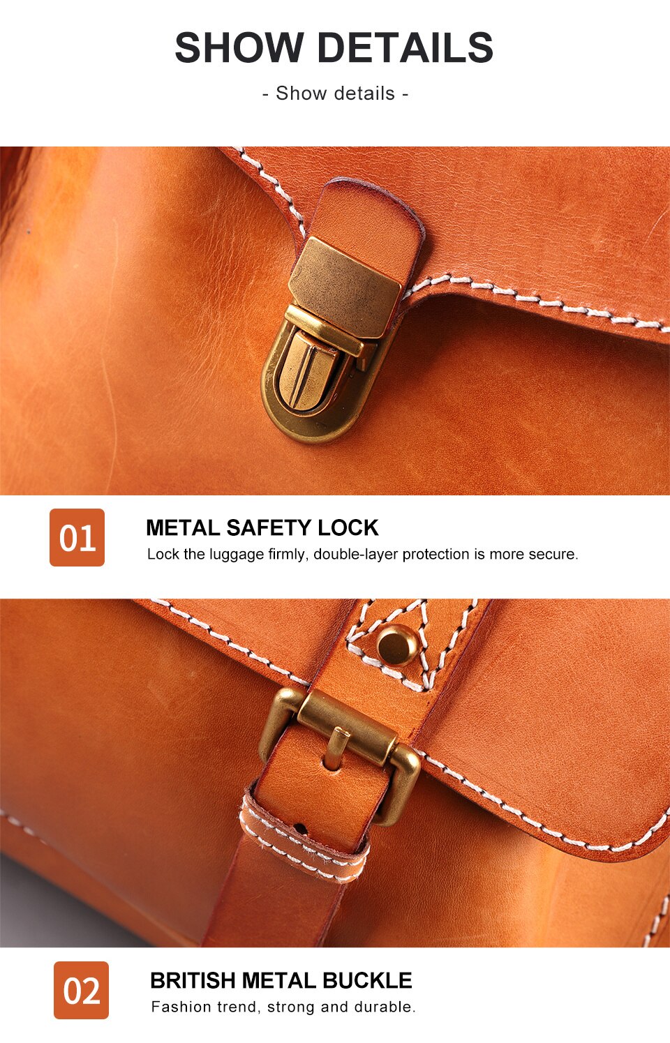 Genuine Leather Luggage Classic Suitcase on Wheels 22inch Luxury Trolley bag Travel Business for Men Women