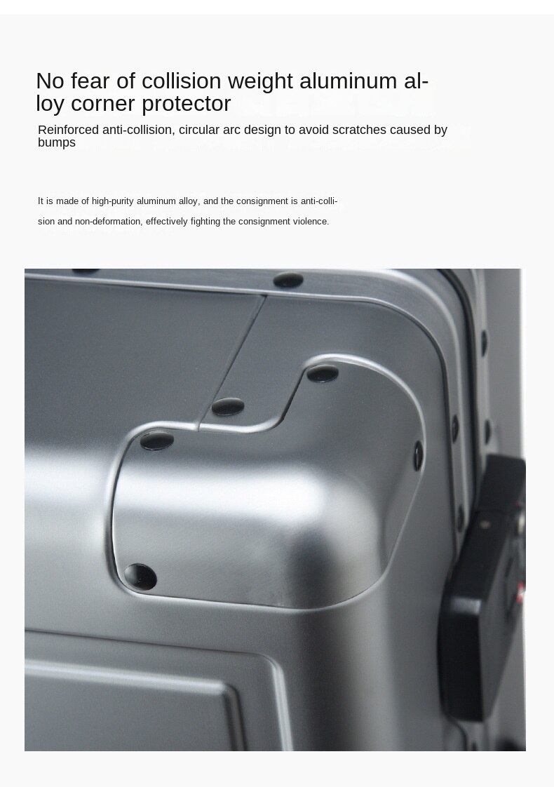 KANGSHILU 202428 New Womens Aluminum Mixi Luggages Frame Trolley Case Customs Lock Travel Suitcases Offers On Wheel Alloy