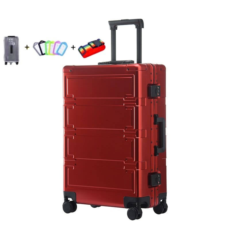 KANGSHILU 20''24''28'' New Women's Aluminum Mixi Luggages Frame Trolley Case Customs Lock Travel Suitcases Offers On Wheel Alloy