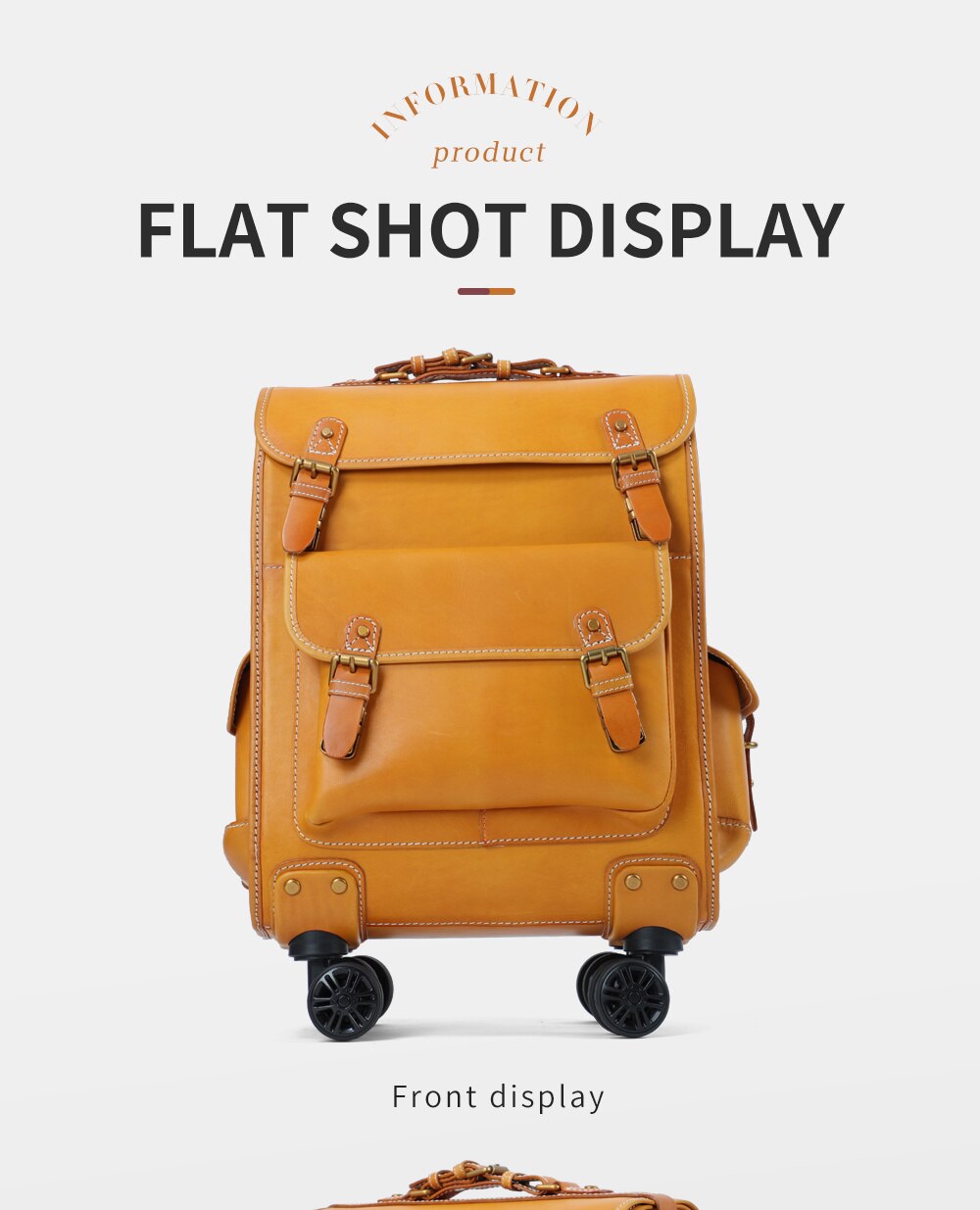 Rolling Luggage Genuine Leather Boarding Box High Quality Travel Spinnner Suitcase Bags Business 22inch