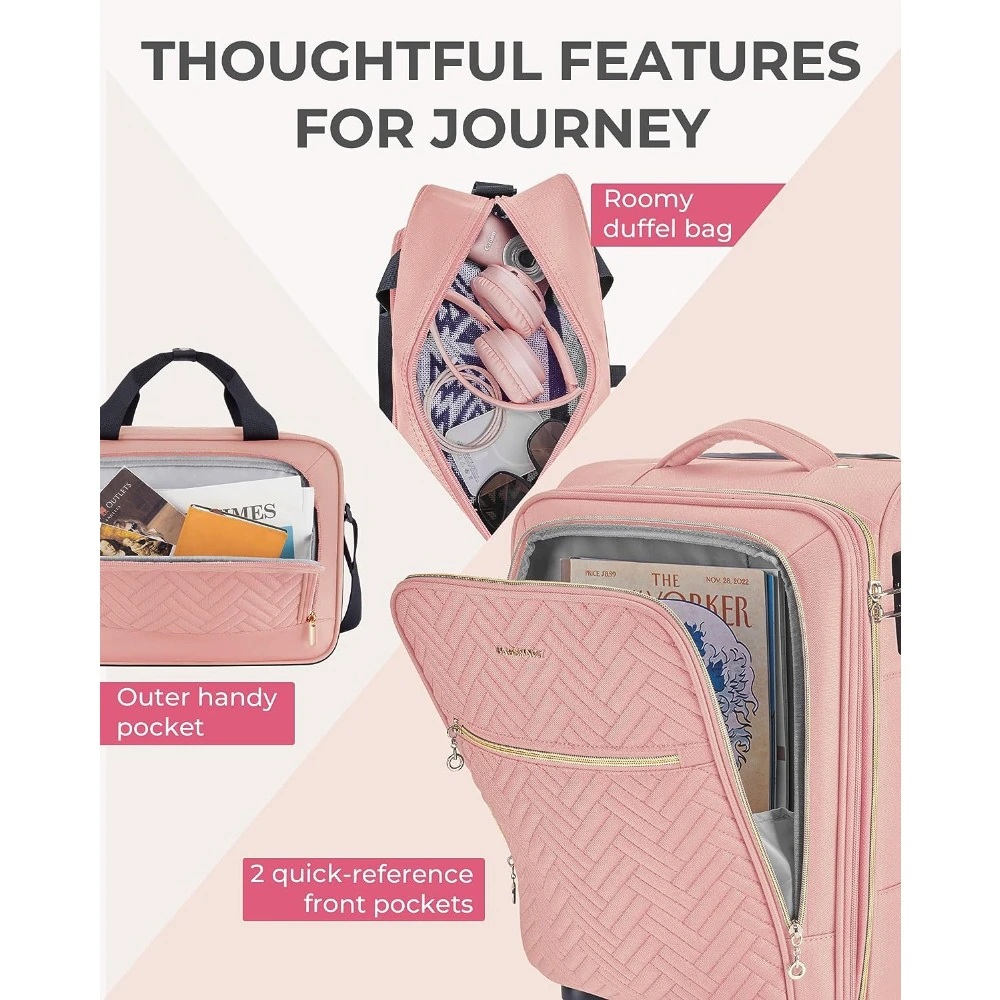 Carry On Luggage 20 Inch, Expandable Suitcase, Luggage Airline Approved Rolling Softside Lightweight Suitcases