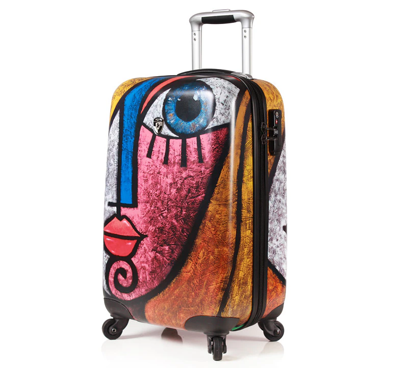 Abstract art! Famous brand 20 inch rolling luggage original fashion trolley suitcase carry on travel luggage luxury valise