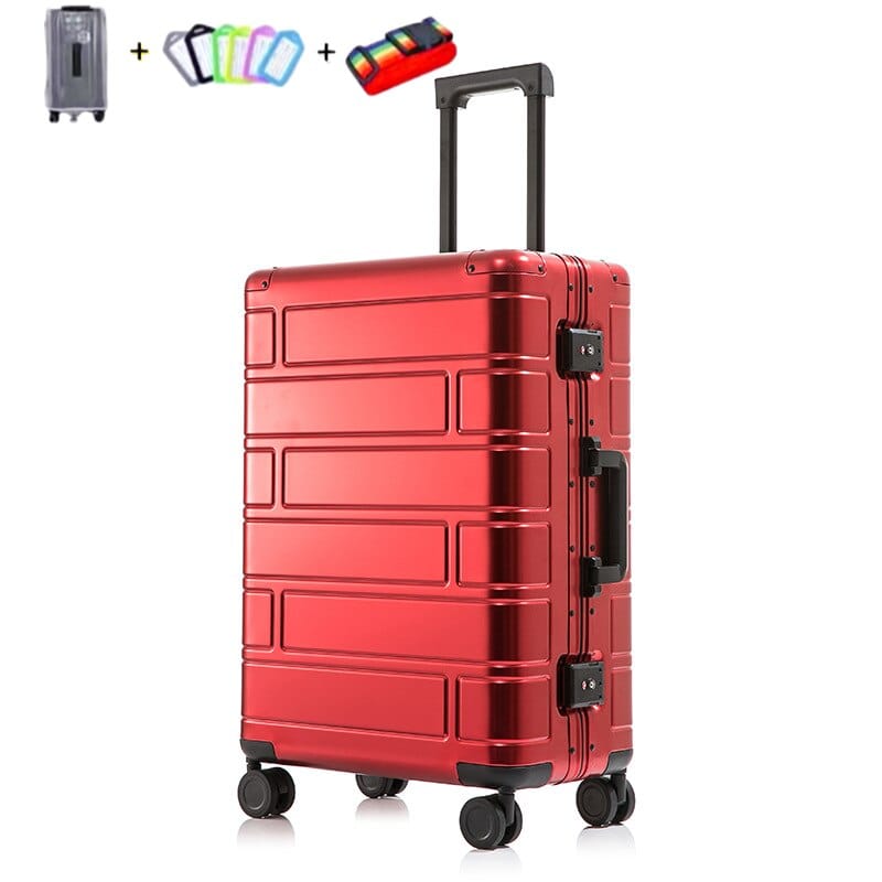 All-Metal Aluminum Magnesium Luggage Password Suitcase Student 20-InchUniversal Wheel Women's Fashion Trolley Case 24-Inch