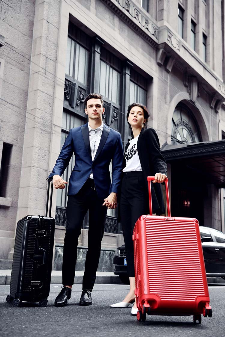 High Capacity Rolling Luggage Spinner Suitcase On Wheels Cabin Trolley Aluminum Frame Travel Bag