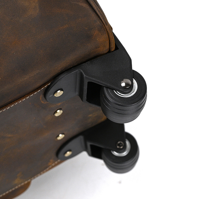 COLENARA 22 Inch High-quality Luggage Mens Leather Retro Trolley Case Large Capacity Business with Wheels Rolling Suitcase